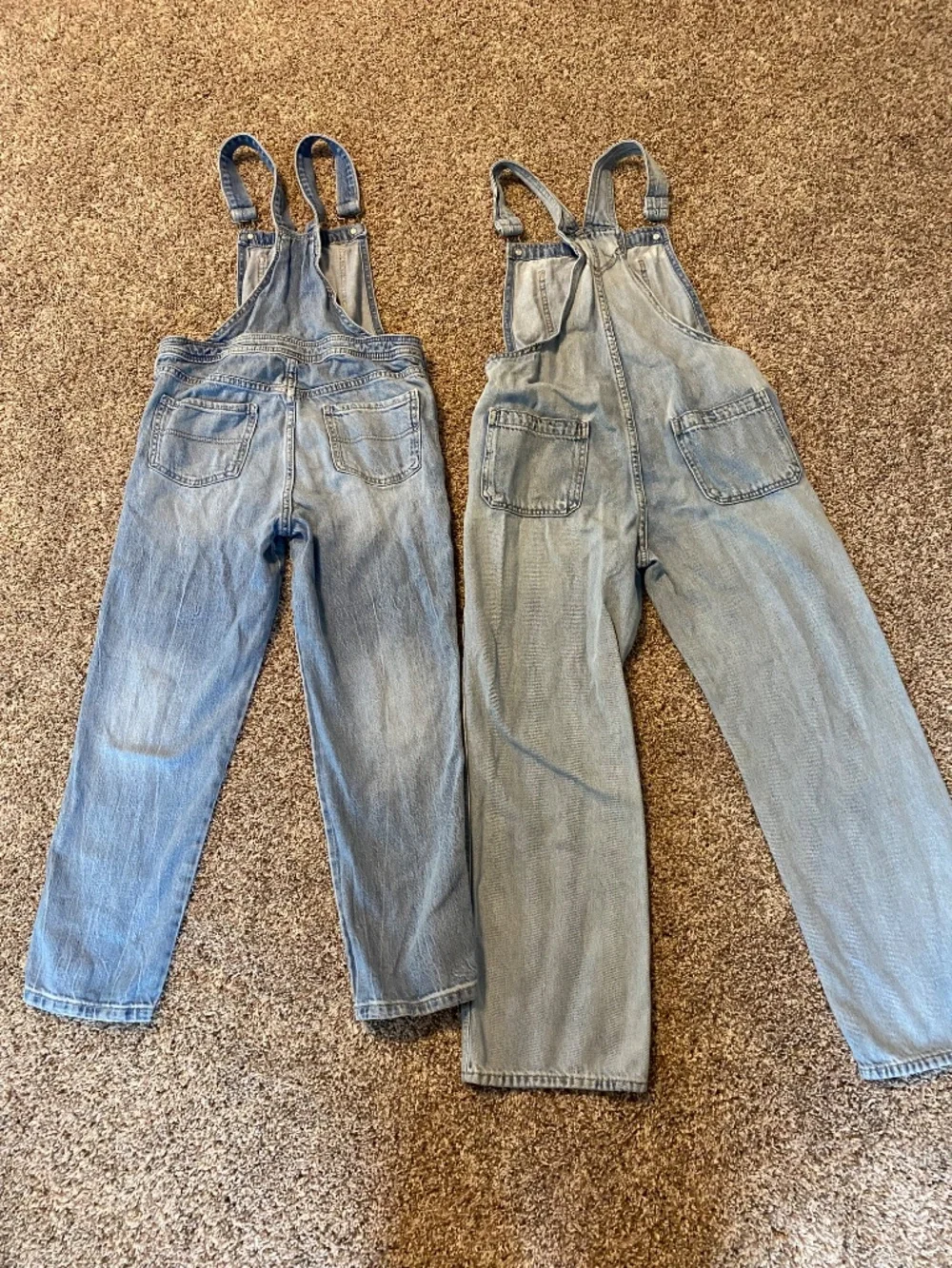 2 pairs of Girls Overalls, Cat & Jack and Gap size 10/12